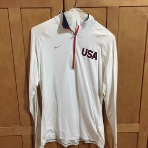 Nike Dri-Fit Element Running White USA 1/4 zip